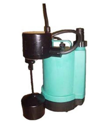Compact Grey Flow 100W submersible pump featuring a float switch, ideal for Greyflow PS and Pro grey water systems, showcasing its durable design and efficient water diversion capabilities.