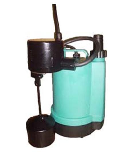 Compact Grey Flow 100W submersible pump featuring a float switch, ideal for Greyflow PS and Pro grey water systems, showcasing its durable design and efficient water diversion capabilities.